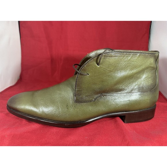 BERLUTI Leather Ankle Chukka Boots UK 11 US 12 Green Patina - Picture 2 of 15